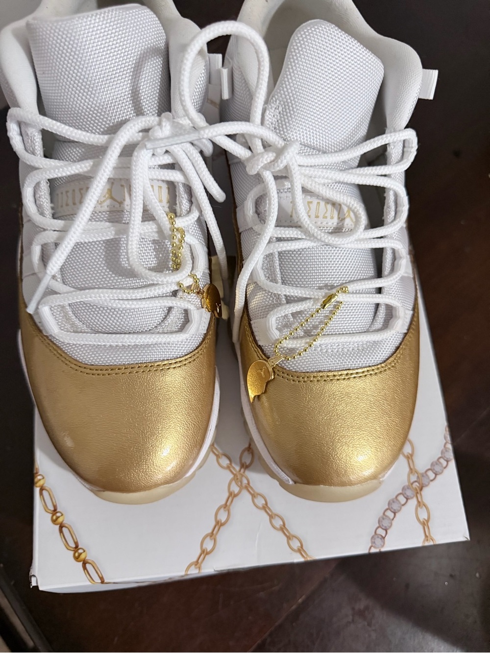 Jordan Women's White and Gold Low-Top Sneakers